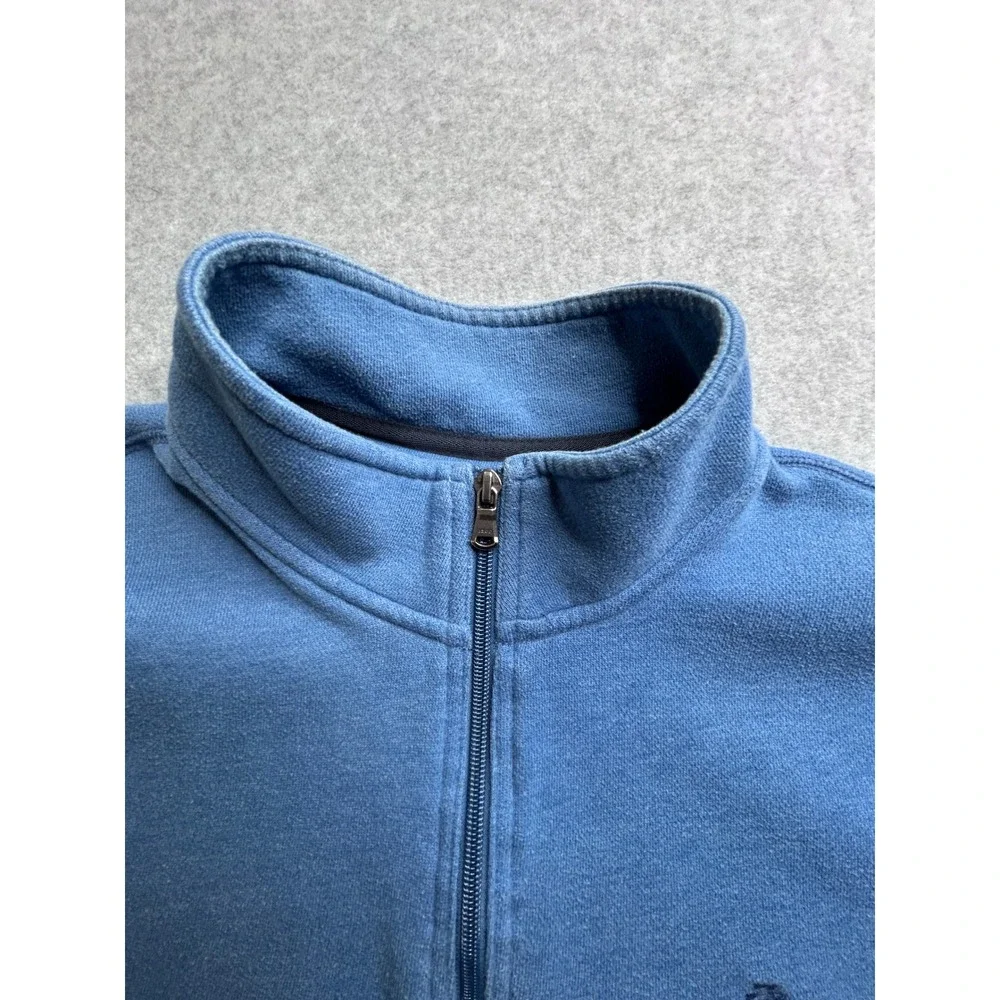IZOD Saltwater Mens XL Blue Quarter Zip Fleece Pullover Sweatshirt